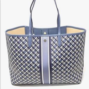 Tory Burch Navy Geo Logo Tote bag